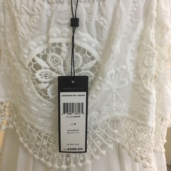 BCBGMaxAzria Midi Dress,Cold Shoulder Eyelet NWT - Picture 8 of 8